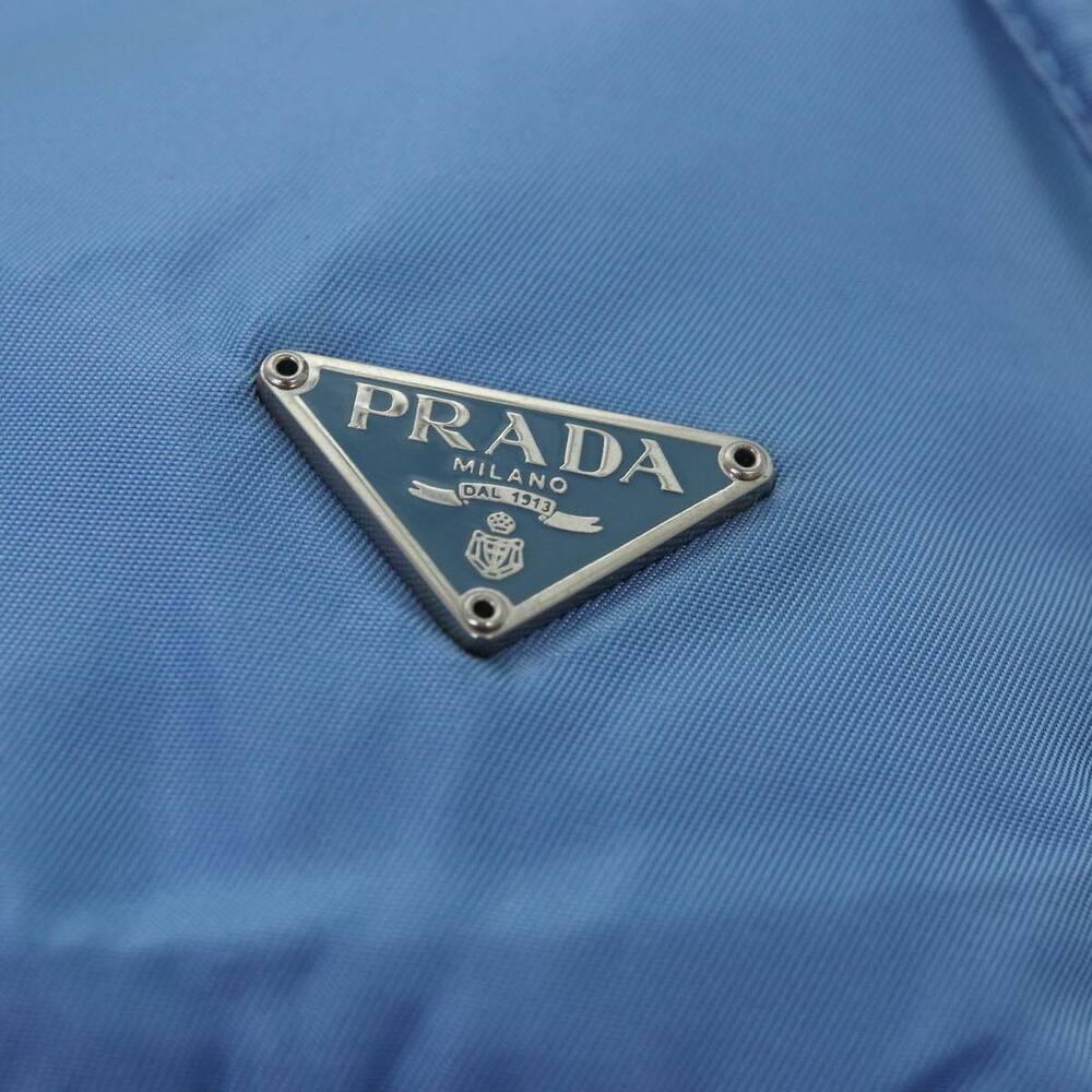 Prada Drawstring Pouch Nylon Light Blue Auth 75006 - image 8